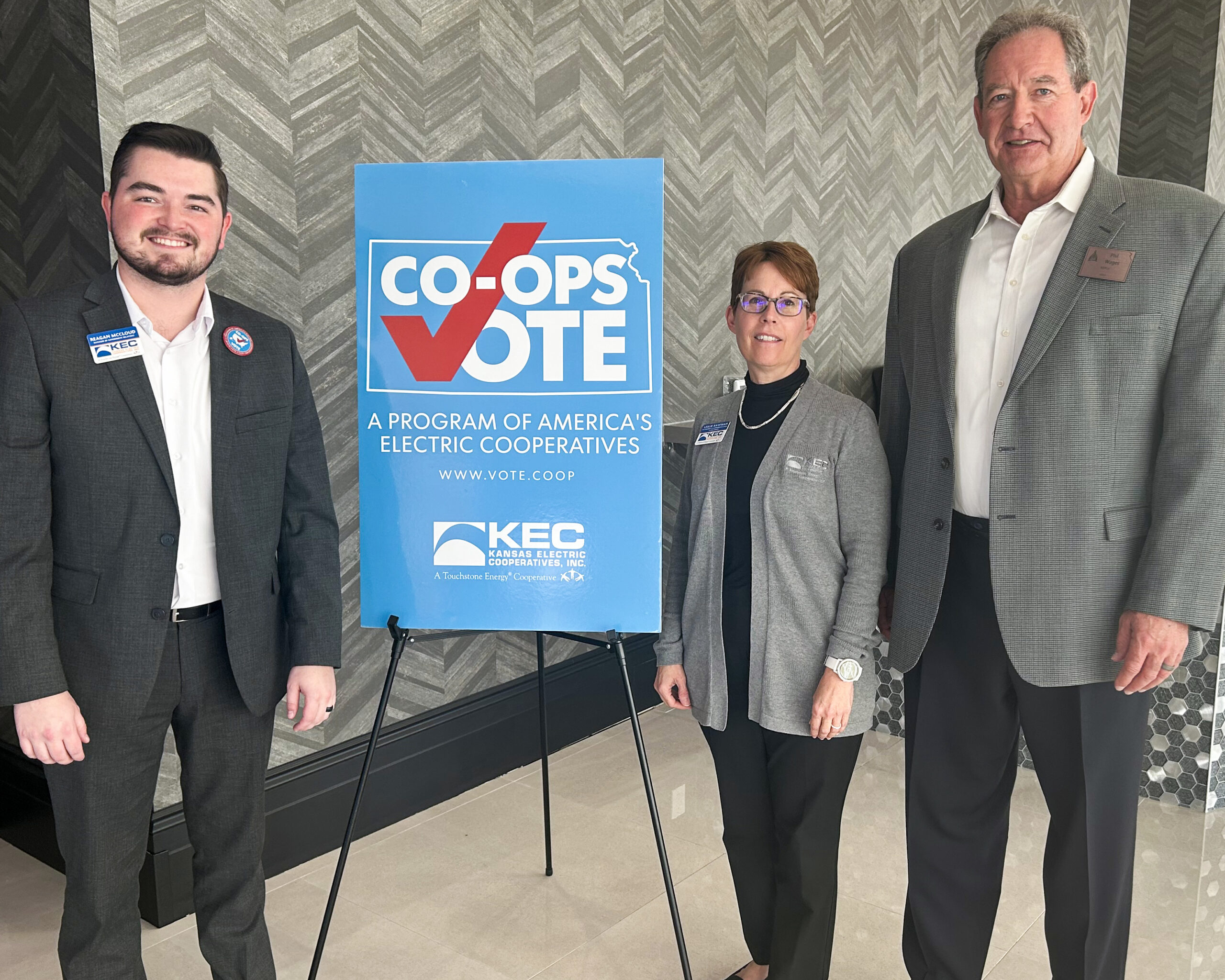 2023 Winter Co-ops Vote Reagan McCloud, Leslie Kaufman and Phil Wages. 